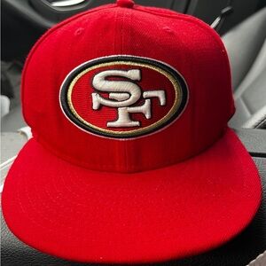 San Francisco 49ers NFL New Era Fitted Hat Cap 59Fifty 5950 Red, Size 7 1/4
